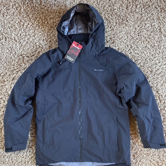Mens Size M Moosejaw Black Duck Down Long Winter Parka Coat - Picture 1 of 16